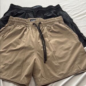Men's Black and Olive Athletic Shorts from Abercrombie & Fitch